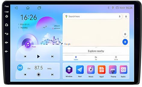 Android 15 Autoradio 2 Din per Fiat 500 2016-2019 9 Pollici Touchscreen Radio Auto con Comandi al volante Car Play senza fili Telecamera Posteriore Navigazione GPS Bluetooth(A1 1G+32G)