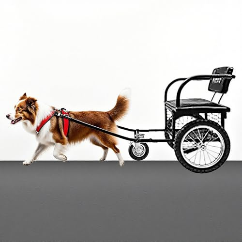 All-Terrain Dog Pulling Cart With Foot Brake, Detachable Trailer & Seat For Dogs Up To 10-60kg (22-132lb), With Traction Strap For Camping, Hiking And Outdoor Travel(Size:40-60kg,Color:Large Dogs)