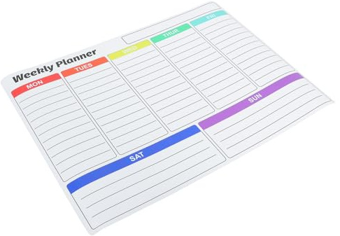 NOLITOY Adhesivo para Pizarra Blanca Autoadhesiva 30X40 CM Calendario Semanal de Borrado Seco Papel PVC Removible para Planificación en Oficina Hogar y Estudio
