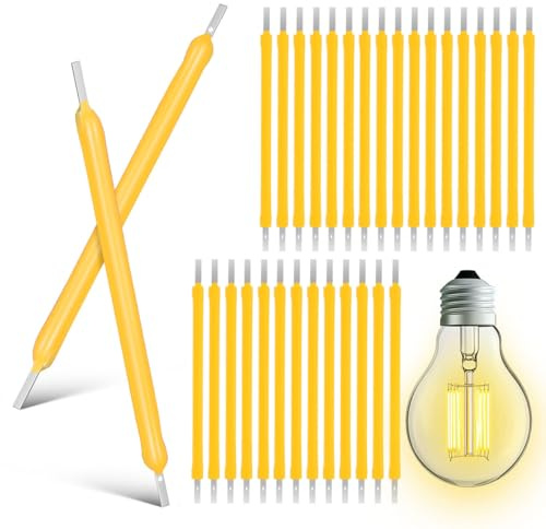 DOITOOL Led-Filament-Teile 100 Stück Hartes Led-Filament Glühbirnen-Glühfadenteile Warmlicht Ersatzteile Für Lampen Für Leuchten 4.00 X 0.20 X 0.20 Cm Für Reparatur Und Diy