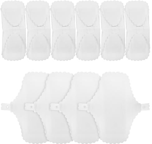 HOODANCOS Pad de Compresa de Algodón Menstrual para Uso Diario, Protector de Bragas Lavable de Tela de Algodón Blanco, 10 Piezas Reutilizables para Mujeres y Niñas