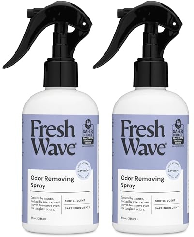 Fresh Wave Lavender Scent Odor Removing Spray, 8 fl. oz. | Pack of 2 | Odor Absorber for Home, Furniture, Fabrics & Trash | Safer Odor Relief