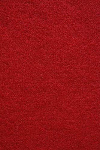 Rasenteppich Kunstrasen Basic+ rot Weich Meterware mit Drainage-Noppen, wasserdurchlässig (400x300 cm)
