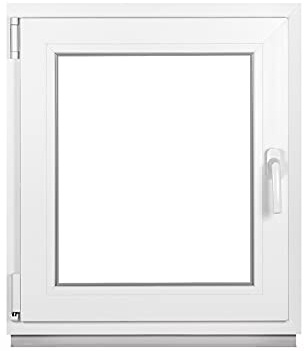Framex Källarfönster 50 x 60 cm, vrid- och vippfönster DIN höger, insida/utsida vit, dubbelglas 32 mm, PVC för källare, garage, verkstad och trädgårdshus