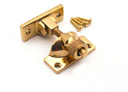 Brighton Victorian Brass/Chrome SASH Screw Down Wedge Window Fastener (Polished Brass)