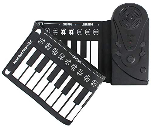 FeiWen 49 Tasten Tragbare Elektronische Tastatur, Eingebaute Lautsprecher, USB-Akku Roll Up Piano Keyboard