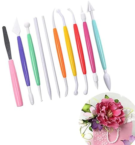 Herramientas de modelado de arcilla de plástico, herramientas de arcilla, kit de suministros de decoración de pasteles, para niños, adultos, principiantes, manualidades, 10 unidades