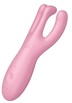 Satisfyer Threesome 4 Vibro-Masseur à poser Sex Toys | Compatible avec les Applications | 3 Moteurs pour la Stimulation du Clitoris et des Lèvres | Etanche (IPX7) | Sex Toýs Femme