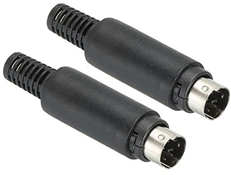 PATIKIL S-Video DIN Mini Male Socket 5 Pin Signal Transmission for TV, DVD Player Pack of 2