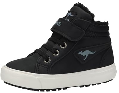 KangaROOS KAVU III, Scarpe da Ginnastica Unisex-Bambini, Jet Black Steel Grey, 30 EU