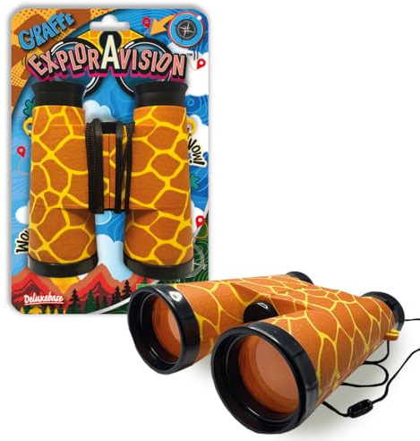 ExplorAvision - Jumelles Girafe de Deluxebase. Jumelles compactes et portables Safari pour les enfants. Jouets d'animaux de zoo pour garçons et filles. Jouets éducatifs pour l'exploration en plein air