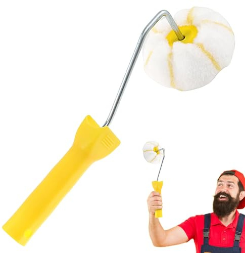Rullo per pittura | Rullo per pittura ad angolo con secchio | Rullo per angoli smaltati | Rullo per pittura ad angolo smaltato, strumento di precisione per pittura a secco e applicazione di fango e