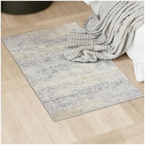 tectake® Tappeto Salotto, Tappeto Pelo Corto, Tappeto Salotto Vintage Design Elegante, Tappeto Lavabile in Lavatrice, Ideale per Sala da Pranzo, Camera da Letto e Studio - 60x110 cm