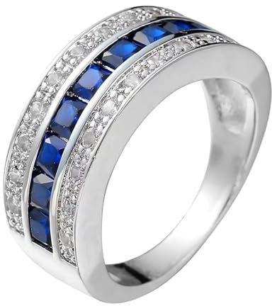 XUEJIANN sked smycken ring handsnidad dam 5 mm bred bröllop minnessten ring storlek 6 till 10 dubbelt hjärta justerbar ring, 9, Metall, Ingen ädelsten