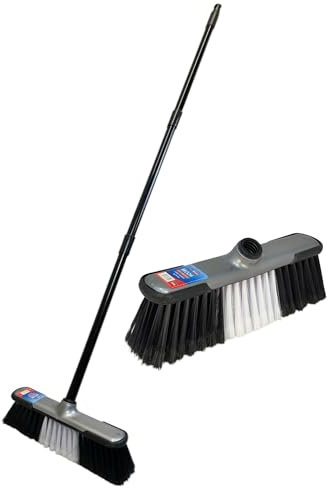 Soft Bristle Broom with 1.2M Long Handle – Indoor Sweeping Brush for Tile, Wood, Laminate Floors – Lightweight Broom for Home, Kitchen,Patio, Garden and Office Cleaning (Pack of 1) - By Best House