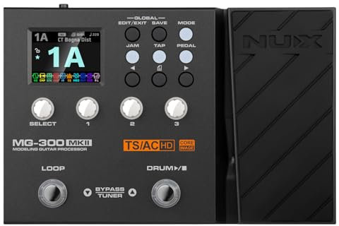 NUX | MG-300 mkII Gitarren-Multieffektpedal | Amp-Modellierung, USB-Audio-Interface, Expression-Pedal, IR-Schrank-Sim, Jam-Drums, Looper & Quicktone-Software