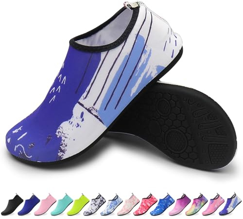 KATLKIU Chaussures de Plage Homme Femme – Chaussons Aqua Antidérapants pour Piscine, Mer, Surf, Sport Nautique – Ultra Légers & Séchage Rapide