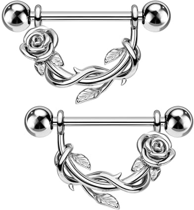 OUFER Body Piercing 14G Barre de Perçage des Mamelons Bijoux en Acier Inoxydable 316L Barbell de 14mm Hypoallergénique Anneaux de Mamelons pour Femmes Hommes Perçages Fraîchement Guéris