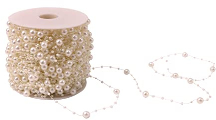 ICTRONIX 60m/ Rollo Imitación Perlas Marfil Redondas Perlas Cadena De Cuentas para Fiesta Novia de Boda Flor