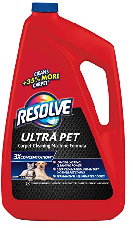 Resolve Ultra Pet Steam Carpet Cleaner Solution Shampoo, 48oz, 3X Concentrate, Safe for Bissell, Hoover & Rug Doctor