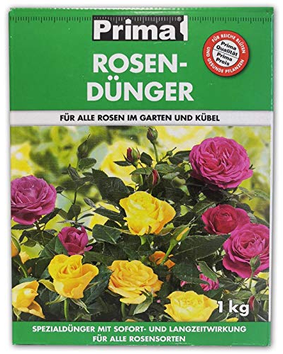 Prima Rosendünger Spezialdünger mit Sofort- und Langzeitwirkung, NPK-Dünger 6+6+8, 1 kg