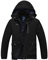 donhobo Herren Skijacke Atmungsaktiv Warm Gefüttert Winterjacke Outdoor Winddichte Wasserdicht Snowboardjacke Wanderjacke mit Abnehmbarer Kapuze Scwarz L