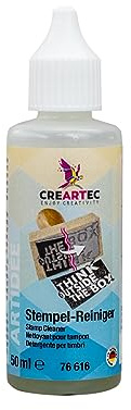 CREARTEC – Stämpelrengöringsmedel utan lösningsmedel – tar enkelt bort färgrester, upprätthåller stämpelns struktur och förlänger livslängden på dina stämplar – 50 ml – Tillverkad i Tyskland