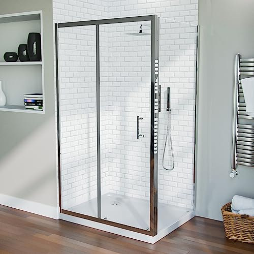 Shower 1100mm Sliding Door with 760 mm Frameless Glass Side Panel Screen