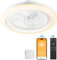 NACATIN Ventilatore da soffitto con illuminazione e telecomando, ventilatore da soffitto a LED in acrilico, oscuramento continuo e velocità del vento regolabile, ideale per camere da letto