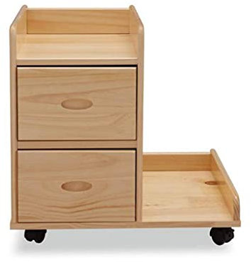 Datortornstativ CPU-stativ PC-vagn massivträ CPU-stativvagn med lådor och 4 länkhjul PC-fodralställ