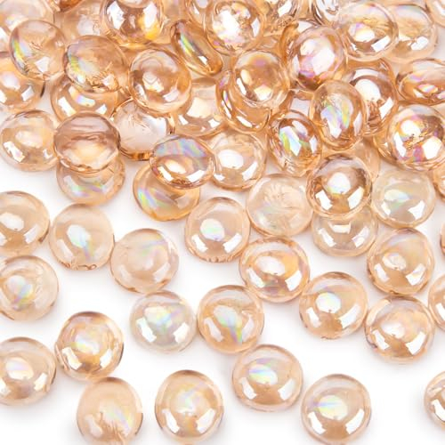 HAKACC 450g 80-100 Stück Glasnuggets Rosa, Deko Glassteine Mancala Steine Dekosteine Kinder muggelsteine Mosaiksteine zum Basteln 1,7-1,9cm