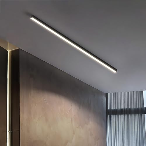 GZZBMY Lámpara de Techo LED de Acrílico Lineal Moderna2700K/4500K/6500K Pantalla de Acrílico Minimalista Empotrado Barra luz Aluminio Techo para Cocina Dormitorio Sala Estar 200CM (Luz Neutra,50CM)