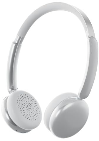 Rebocico Pop Retro Headphones, Over Ear Headphones Wireless with 80 Hour Playtime, Adjustable Ultra-Light Design Headphone, Comfortable All-Day for Travel, Home (Silver)