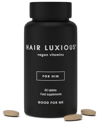 Good For Me Integratori per Capelli Uomo con Biotina 2500mcg, Migliora la Crescita Capelli e Aiuta l'Anticaduta Capelli Uomo, Hair Luxious® Integratore Capelli, Qualità Nordica Premium, 60 Compresse
