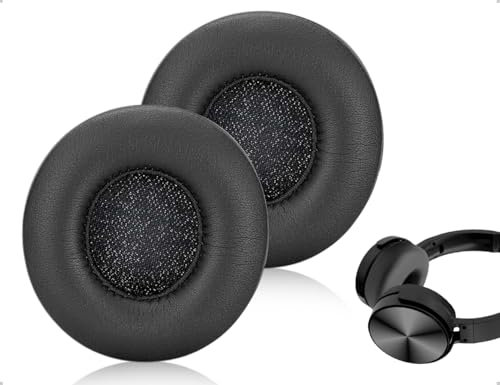 Emezddo 2 Piezas de Almohadillas de Repuesto para los oídos, tapicería de Cuero para Auriculares, Compatible con Sony Auriculares(Redondas, diámetro 70 mm, Negras)