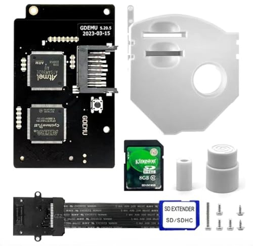 Retrotech GDEMU V5.20.5 Optical Drive Emulation With SD card Extension Plus 8gb SD Card Kit for Dreamcast VA1 Console - White