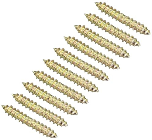 12Pcs Hanger Bolts, M4x25mm Double Ended Self-Tapping Thread Wood to Wood Dowel Screws, Double Ended Dowel Screws (M5x40)