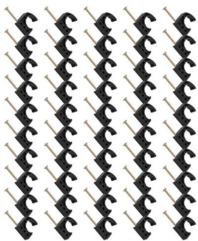 doyandader J-Hook Half Clamp, 50 Pieces Tube Clamp with Spikes | Garage Storage Tool for Hanging Rack Dryer Ventilation