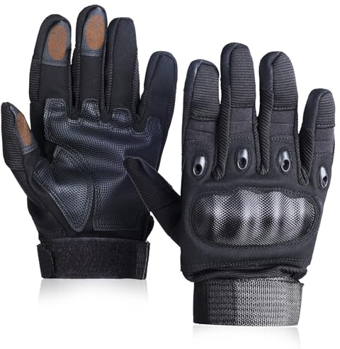 BIFZOIN Tactical Gloves for Men Women - Motorcycle Shooting Touchscreen Gloves with Knuckle Protection for Motorcycle,Cycling,Hiking,Camping,Rock Climbing and Airsoft Training,XL