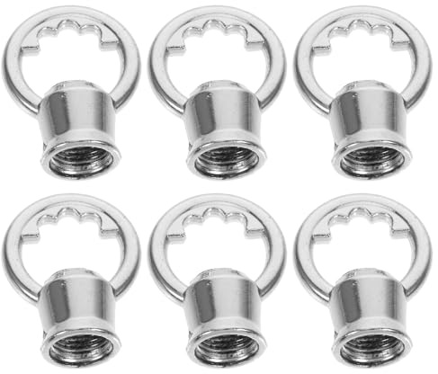 TOPPERFUN 6 Piezas Gancho de Anillo Rosca M10 de Metal Plata, Diseño Cerrado Diente Interno, Resistente al Desgaste para Iluminación Decorativa en Restaurantes y Hogares