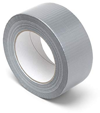 Tygband Gaffa, glänsande tejp av PE-belagt tyg, starkt självhäftande gaffa-tejp med naturgummi, bredd 50 mm x längd 50 m, 0,18 mm stark, glänsande silver
