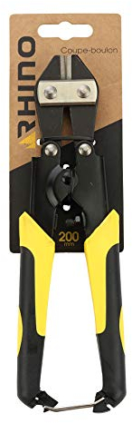 RHINO Manueller Bolzenschneider - Mini Bolzenschneider 200mm - Kabelschneider - Kompakter Bolzenschneider - Schnittleistung bis 2mm - Lang 200mm - Hohe Qualität - Ergonomischer Griff