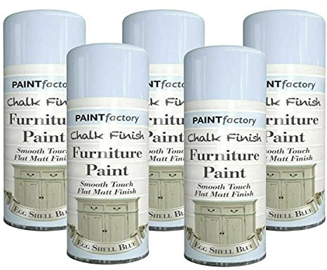 HOMION Chalk finish furniture chair table desk shelve spray paint aerosol smooth touch (5, Eggshel blue)