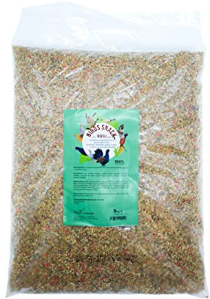 Birds Snack Muesli 5 kg | Alimento Complementario para Codornices, Perdices, Pavos Reales, Faisanes| Fuente Natural de Proteínas y Vitaminas | Mezcla de Semillas