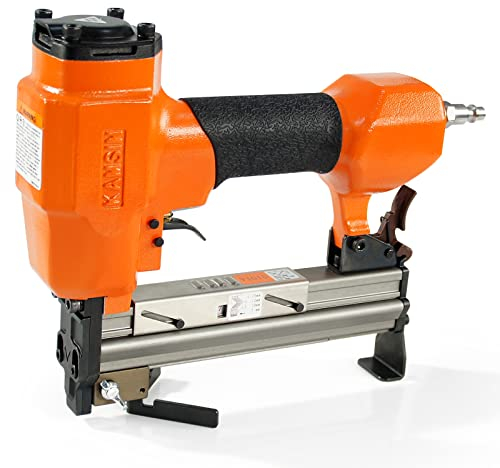 KAMSIN V1015 Clavadora neumática para marcos, clavadora en V neumática, clavos en V de 7-15 mm, calibre 30, conector para marcos de madera, clavadora para marcos de madera
