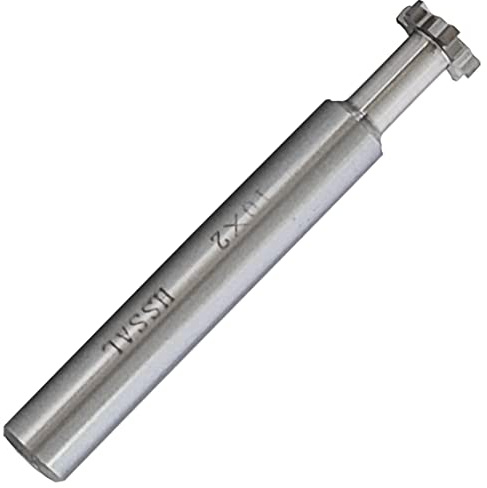HSS-AL T Slot End Mill Milling Cutter，High-Speed Steel Woodruff Keyseat Cutter, HalfRound Keyway Milling Cutter, Straight Shank, 6 Flutes, 10 x 2 x 60mm
