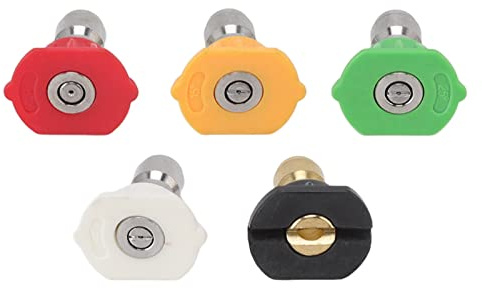 Sorandy Kit D'accessoires pour Nettoyeur Haute Pression, 1/4 Laveuse à Pression Connecter des Conseils de Pulvérisation Définir Divers Degrés 5 Embouts de Buse Pulvérisation pour Une Connexion(055)
