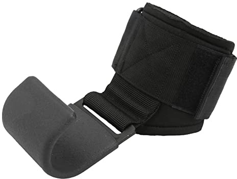 Polsiera di sollevamento ad alta resistenza, protezione versatile dei palmi, gancio in acciaio, impugnatura a mano per sollevamento pesi, cuscinetto SBR per allenamento (nero)