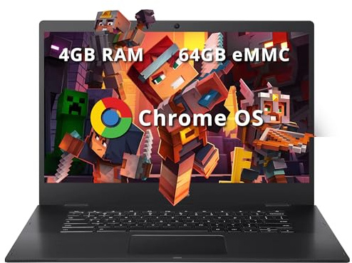 ASUS CX1500CNA Chromebook 15.6 HD Laptop, Intel Celeron N3350 Processor, 4GB RAM, 64GB eMMC Flash Memory, Intel HD Graphics, HD Webcam, Stereo Speakers, Chrome OS, Black, (renewed)
