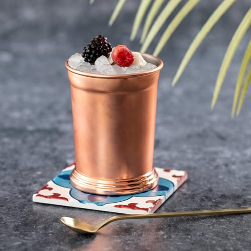 noTrash2003 Lot de 2 gobelets à cocktail en acier inoxydable avec alliage de cuivre - Verres à cocktail Moscow Mule - Verre à long drink en métal d'une contenance de 400 ml